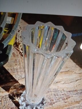 Clear Glass Fluted Vase by Rosen Germany